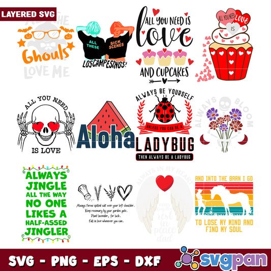 Layered SVG Bundle Cute & Trendy Designs