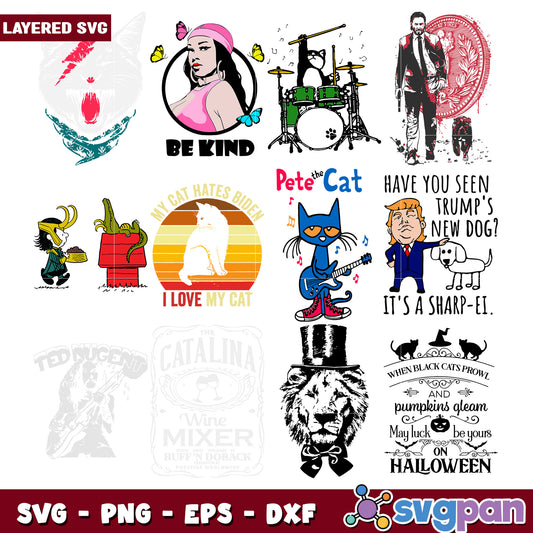 Layered SVG Bundle Designs PNG EPS DXF