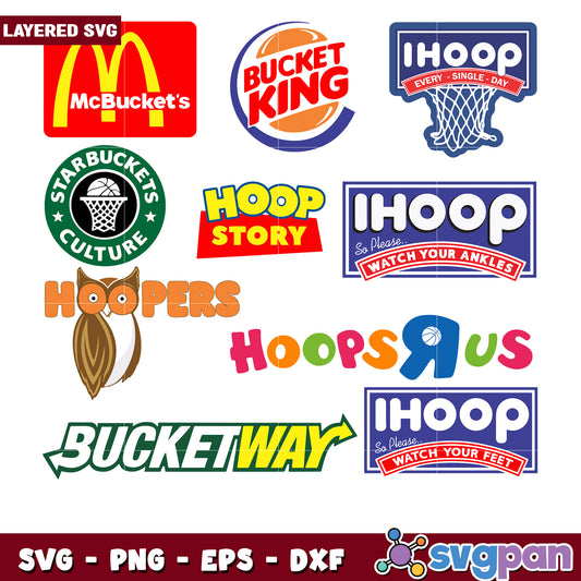 Layered SVG Bundle Fast Food & Hoops
