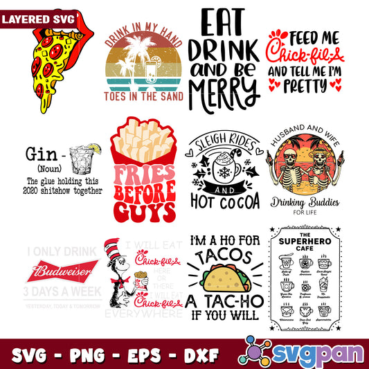 Layered SVG Bundle Food & Drink Designs