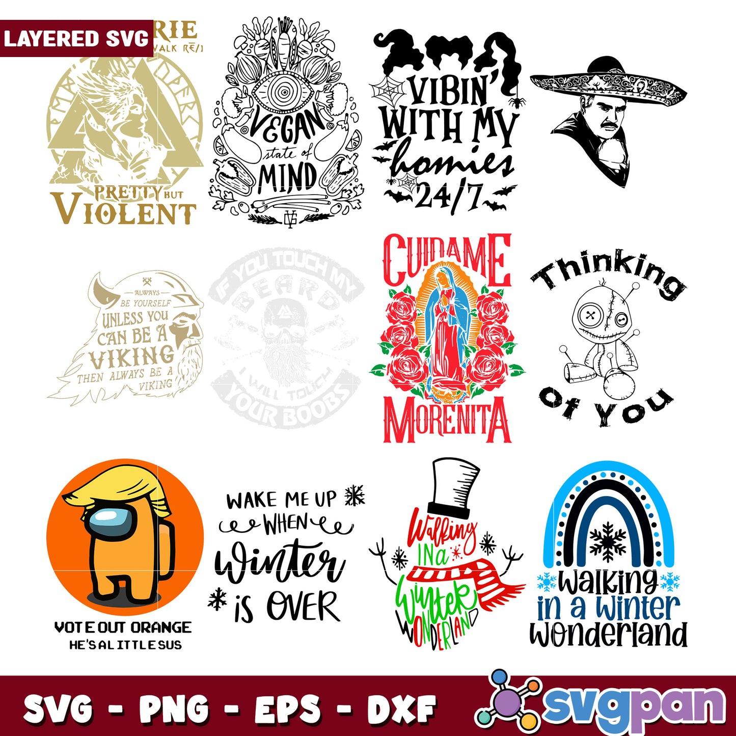 Layered SVG Bundle Fun Quotes and Designs Collection