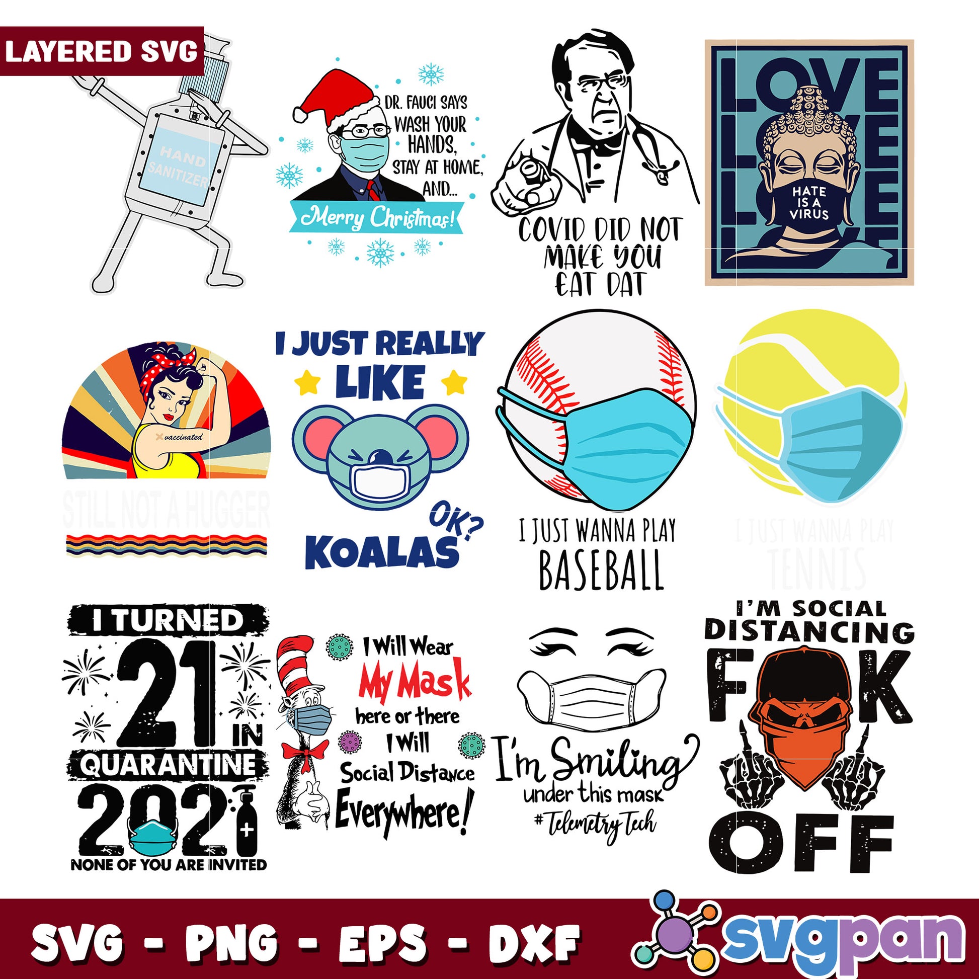Layered SVG Bundle Funny Quarantine Designs