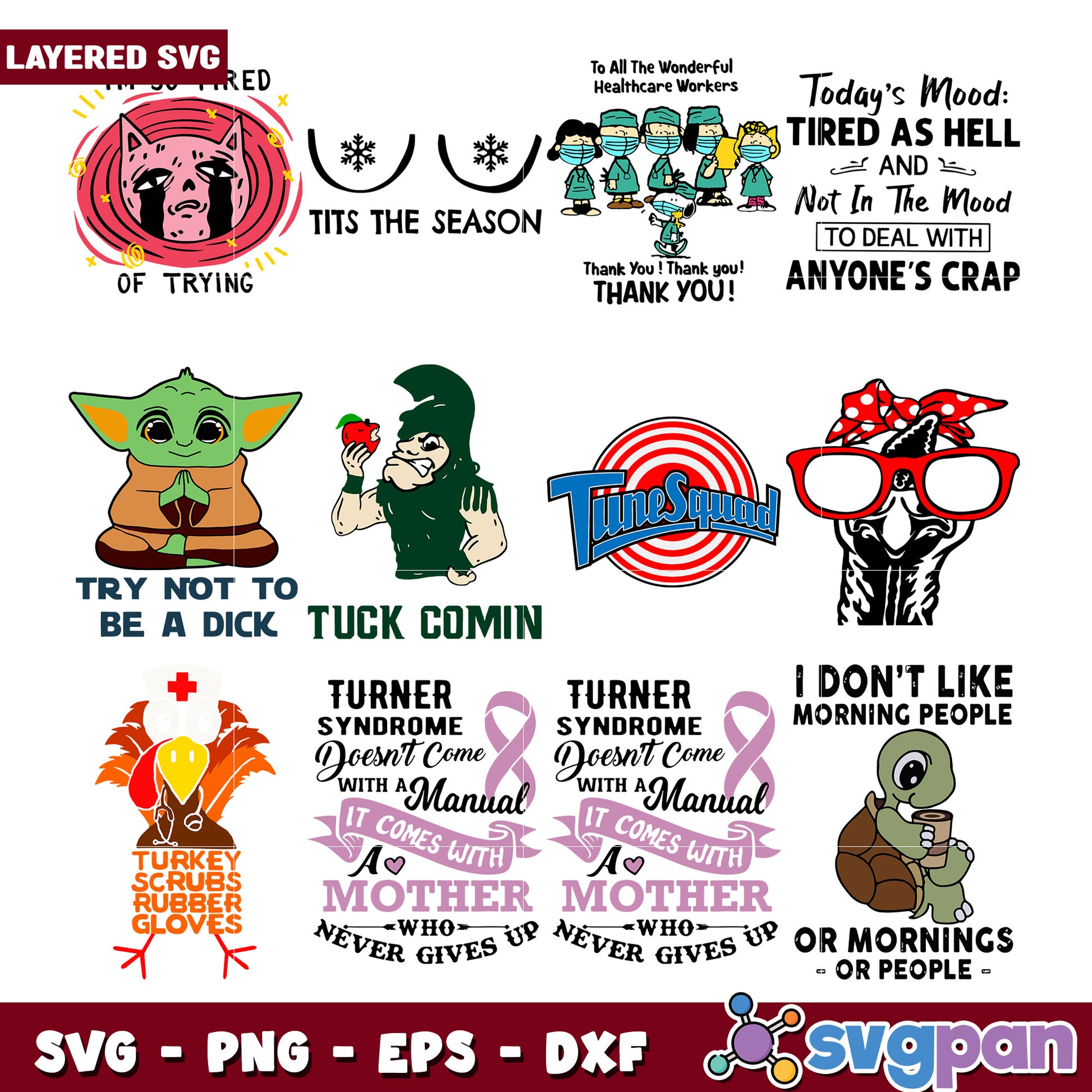 Layered SVG Bundle Funny Quotes Designs