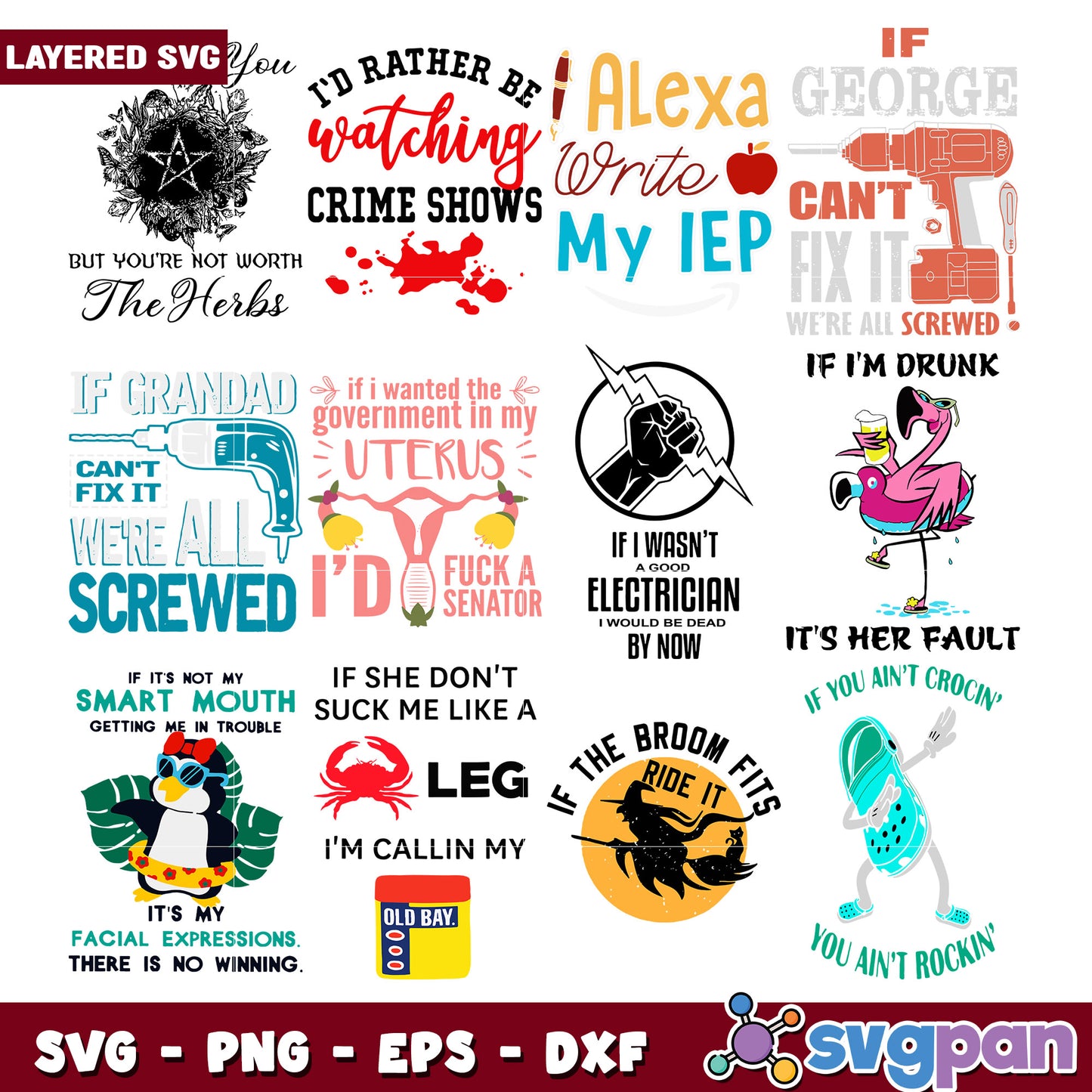 Layered SVG Bundle Funny Sayings