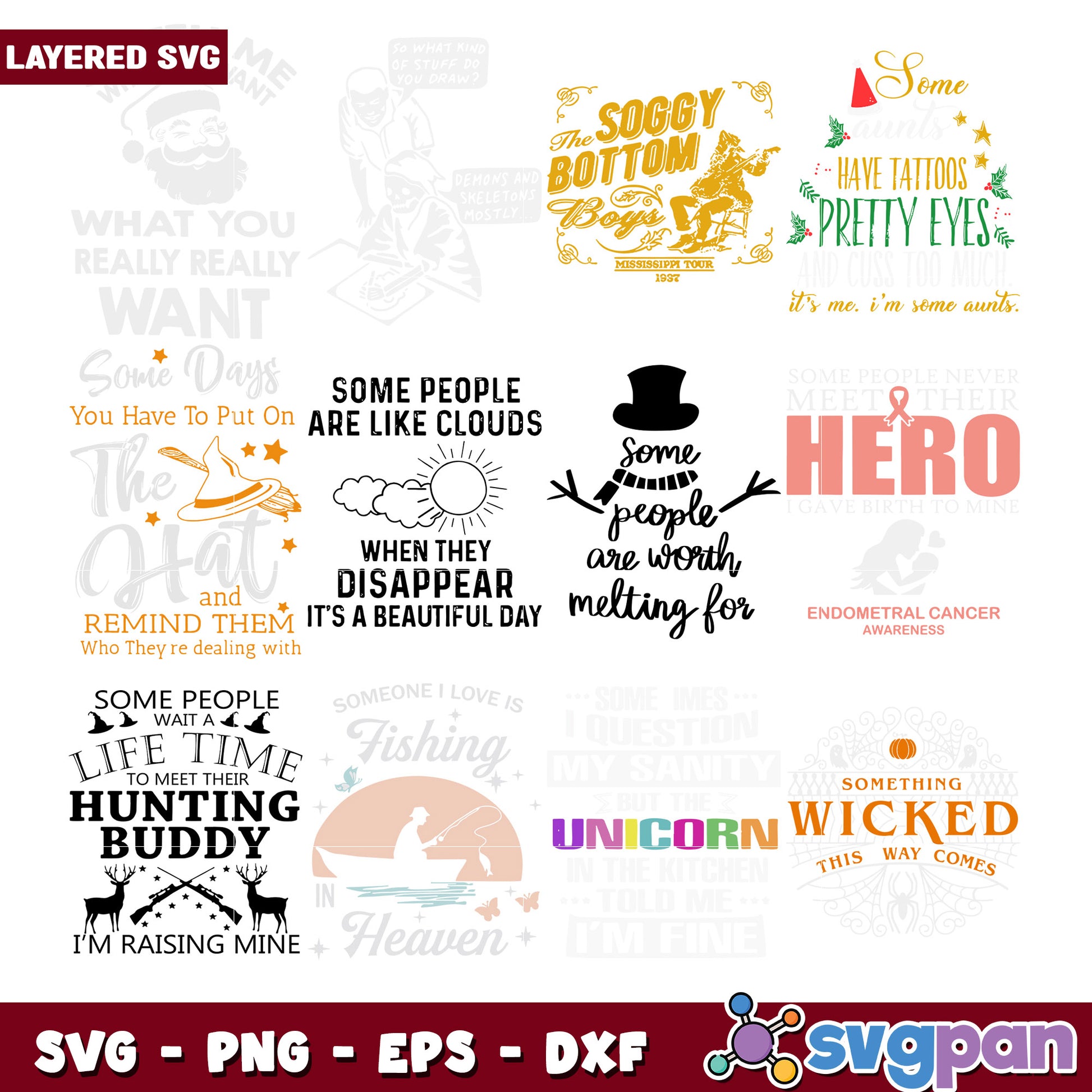Layered SVG Bundle Funny & Cute Designs