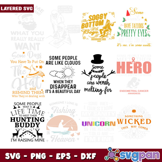 Layered SVG Bundle Funny & Cute Designs