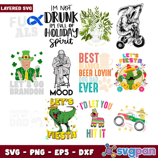 Layered SVG Bundle Funny & Festive Designs