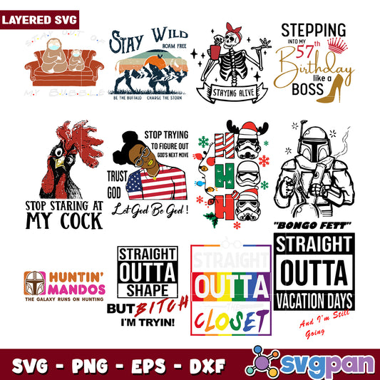 Layered SVG Bundle Funny & Trendy Designs