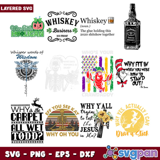 Layered SVG Bundle Funny & Witty Designs