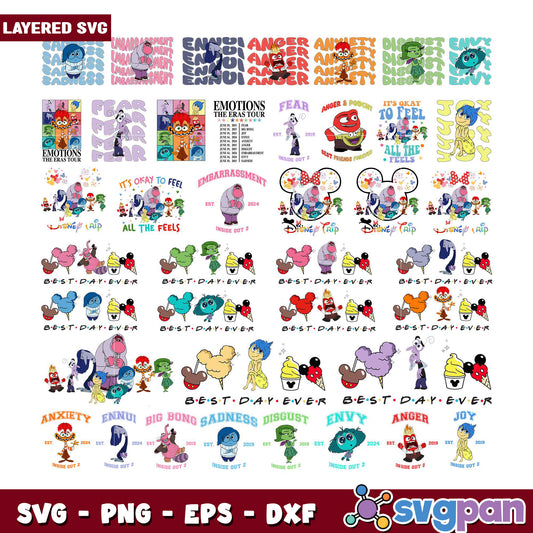 Layered SVG Bundle Inside Out Emotions