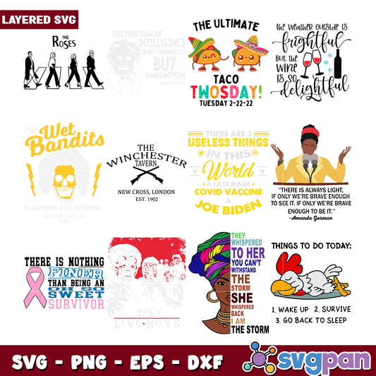 Layered SVG Bundle Quotes Designs