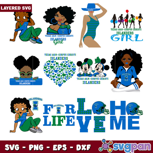 Layered SVG Bundle Texas A&M Islanders Designs