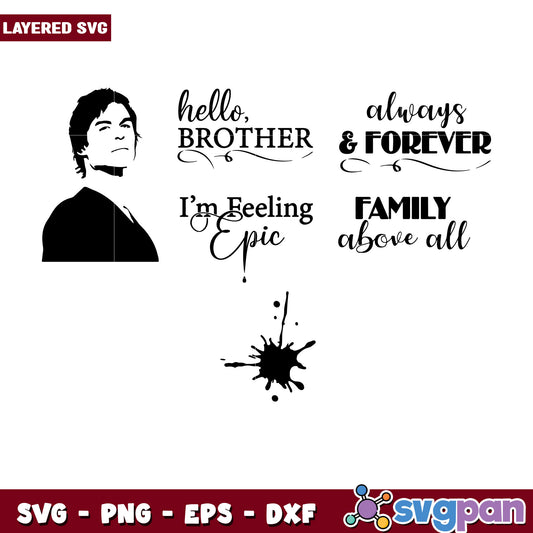 Layered SVG Bundle for Family and Friendship Art