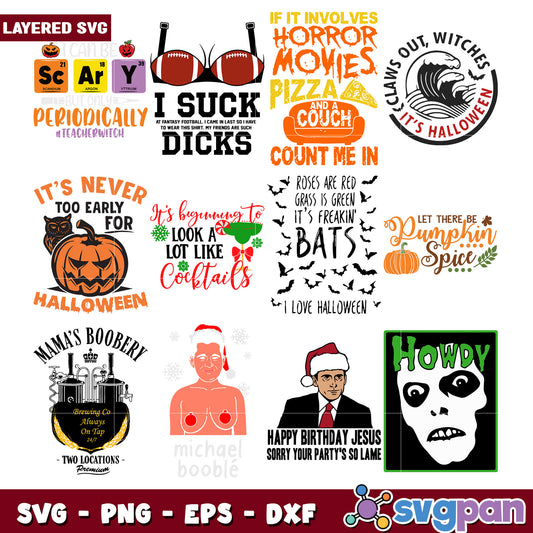 Layered SVG Bundle for Halloween and Fun Themes