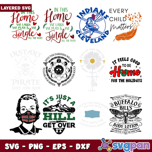Layered SVG Bundle for Home Holiday Decor Designs