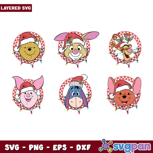 Layered SVG Bundle of Christmas Characters Set