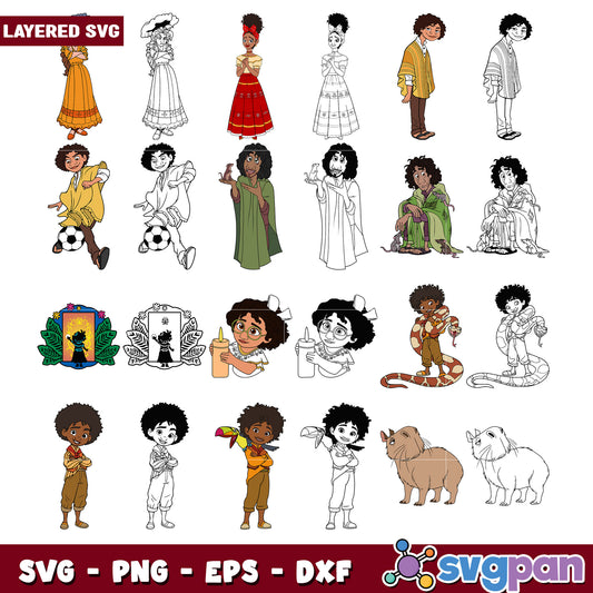 Layered SVG Bundle of Diverse Character Designs