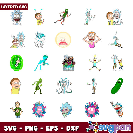 Layered SVG Bundle of Fun Cartoon Characters