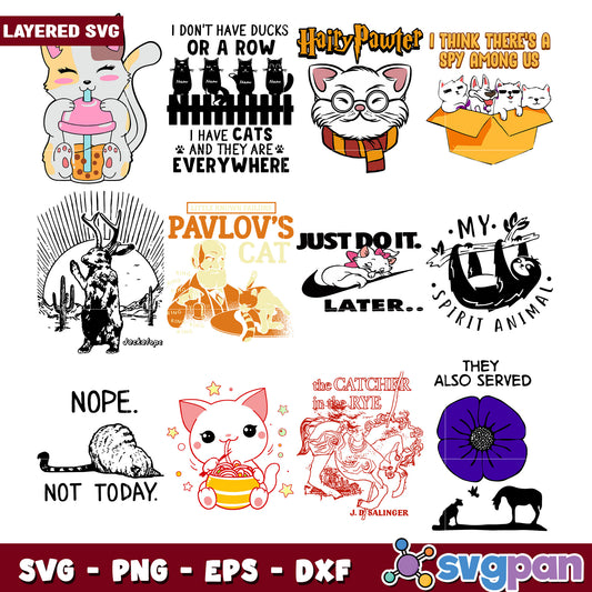 Layered SVG Cat Bundle Designs