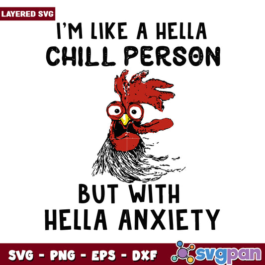 Layered SVG Chill Person Design for Anxiety Relief, Perfect for Crafts