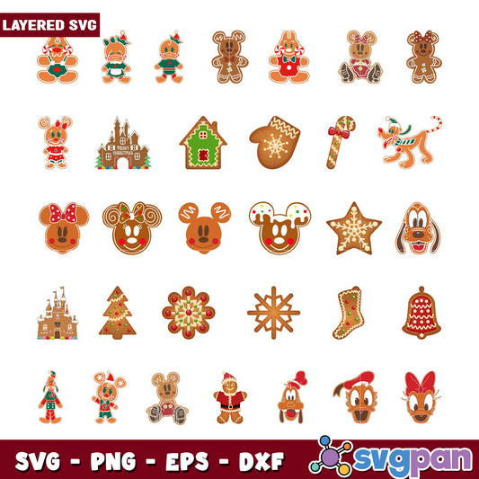 Layered SVG Christmas Gingerbread Bundle