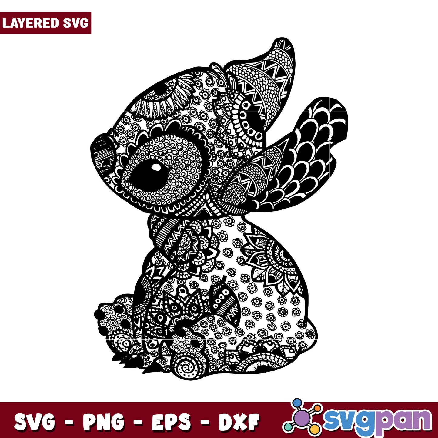 Layered SVG Design of Cute Cartoon Character, Perfect for Crafts and Projects