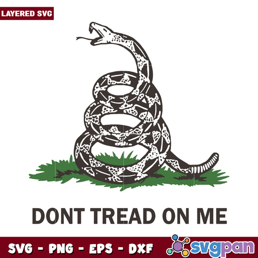 Layered SVG Don't Tread on Me Design, Great for Crafts and Projects