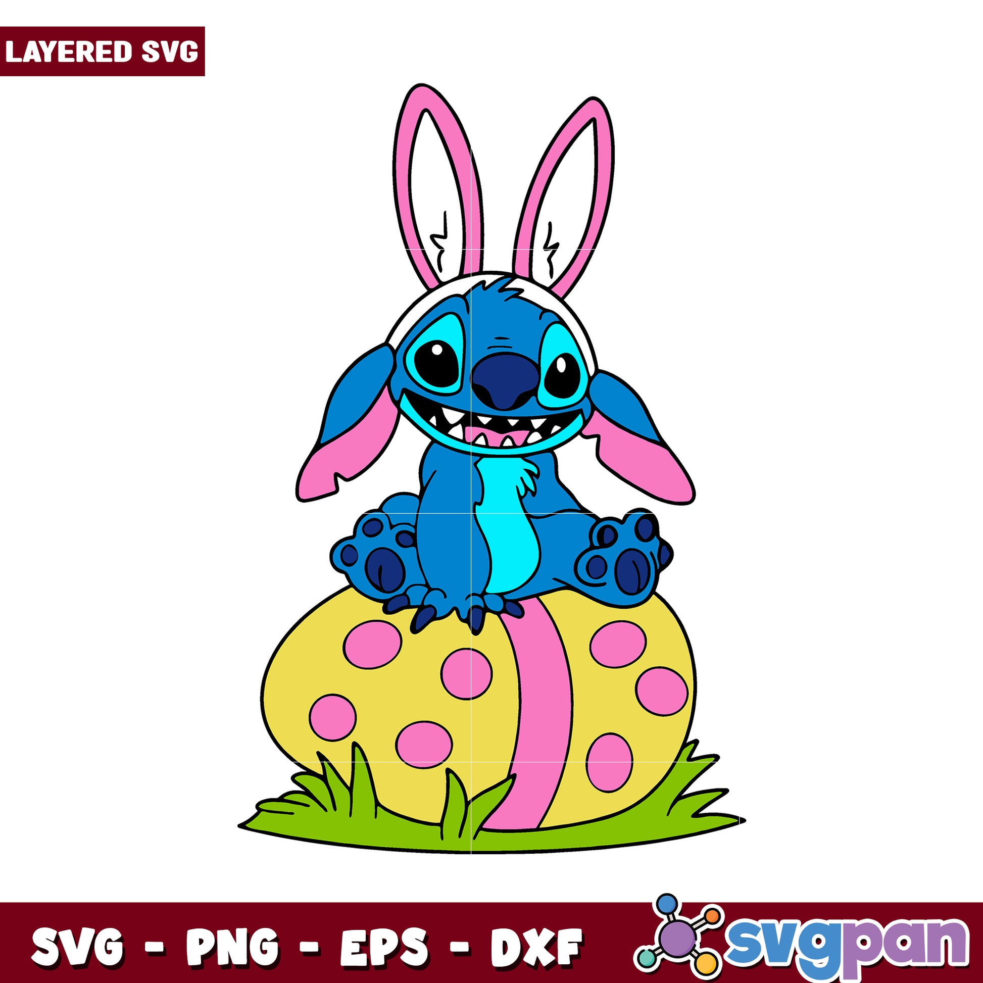 Layered SVG Easter Bunny Character Design, Ideal for Craft Projects