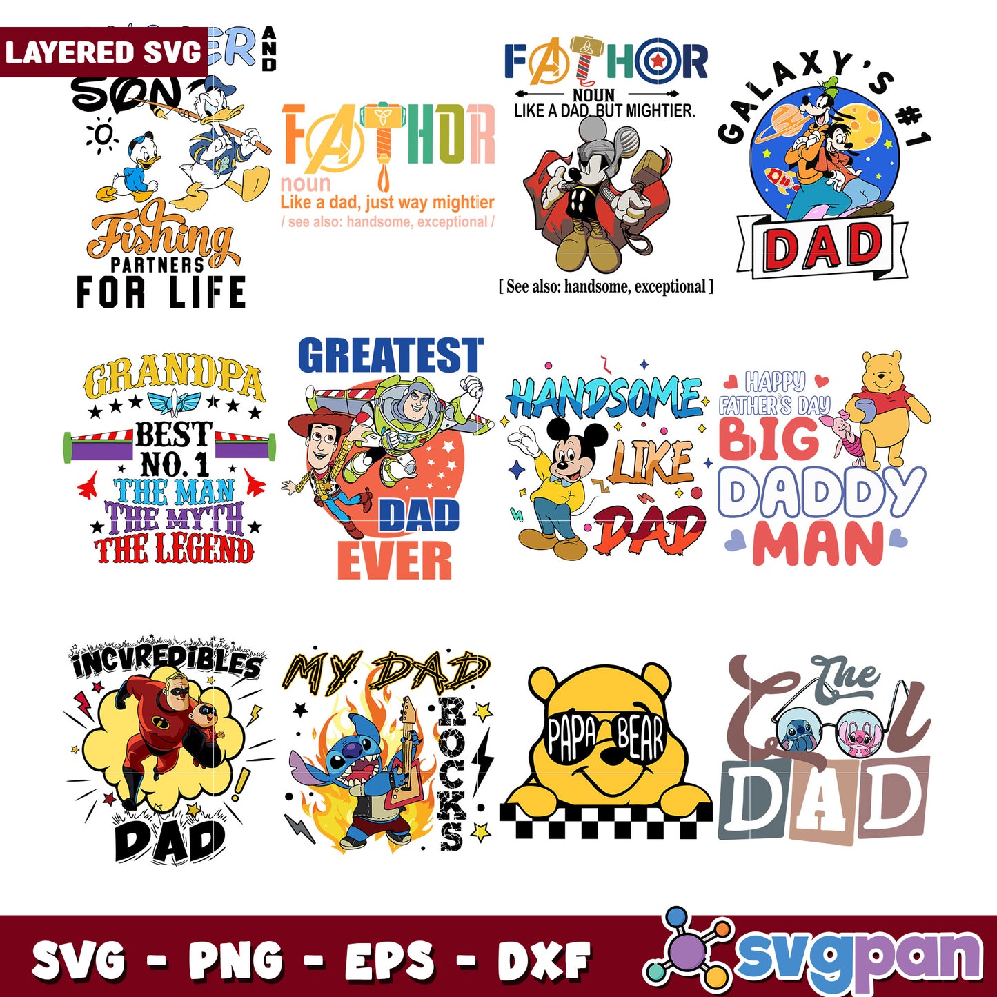 Layered SVG Father's Day Bundle