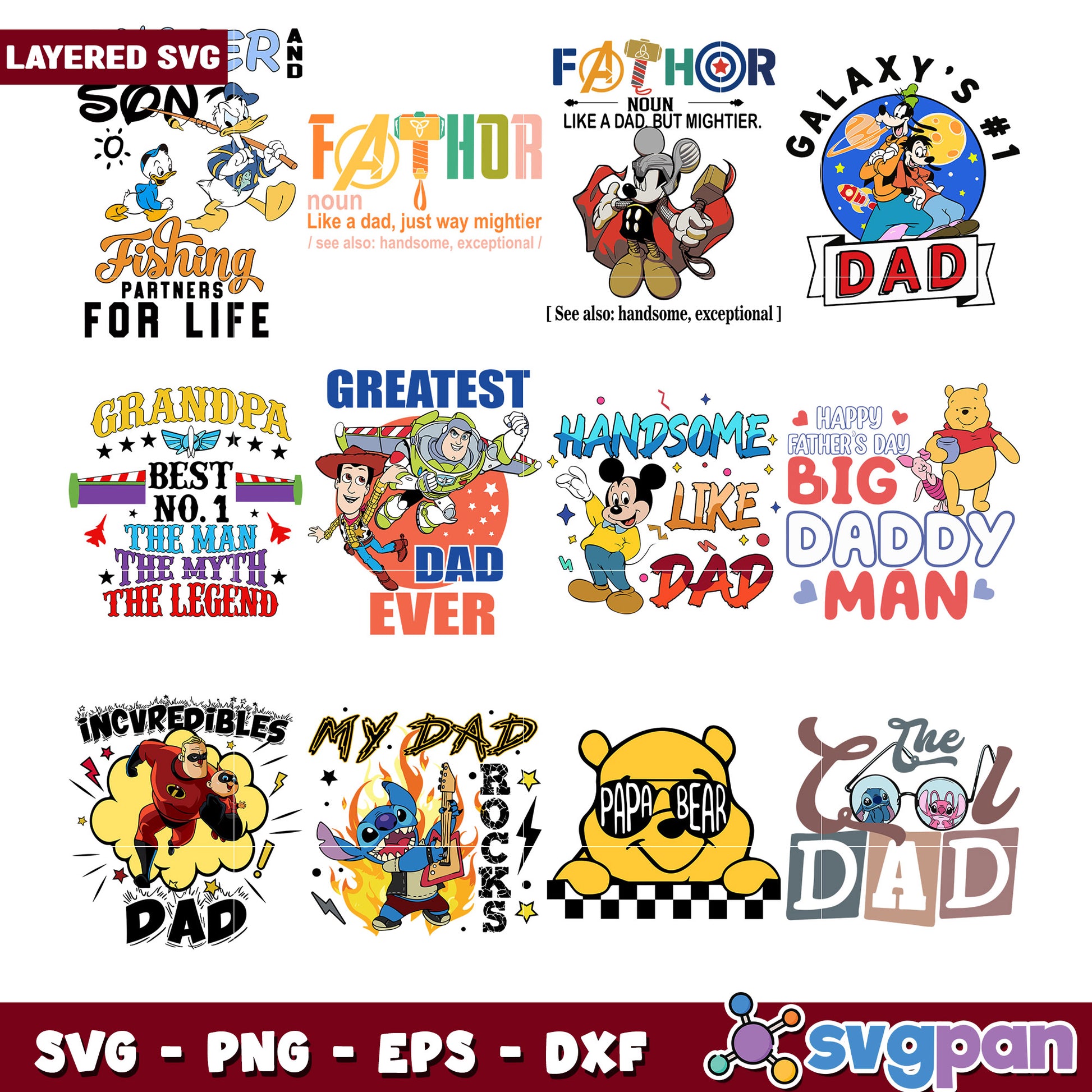 Layered SVG Father's Day Bundle