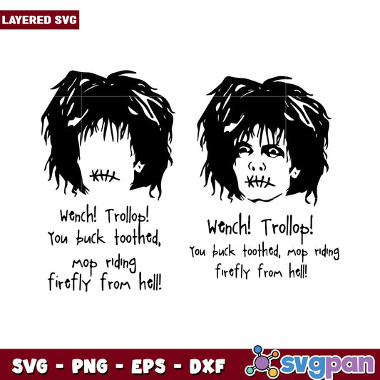 Layered SVG Funny Character Design, Unique Art for Crafts Projects