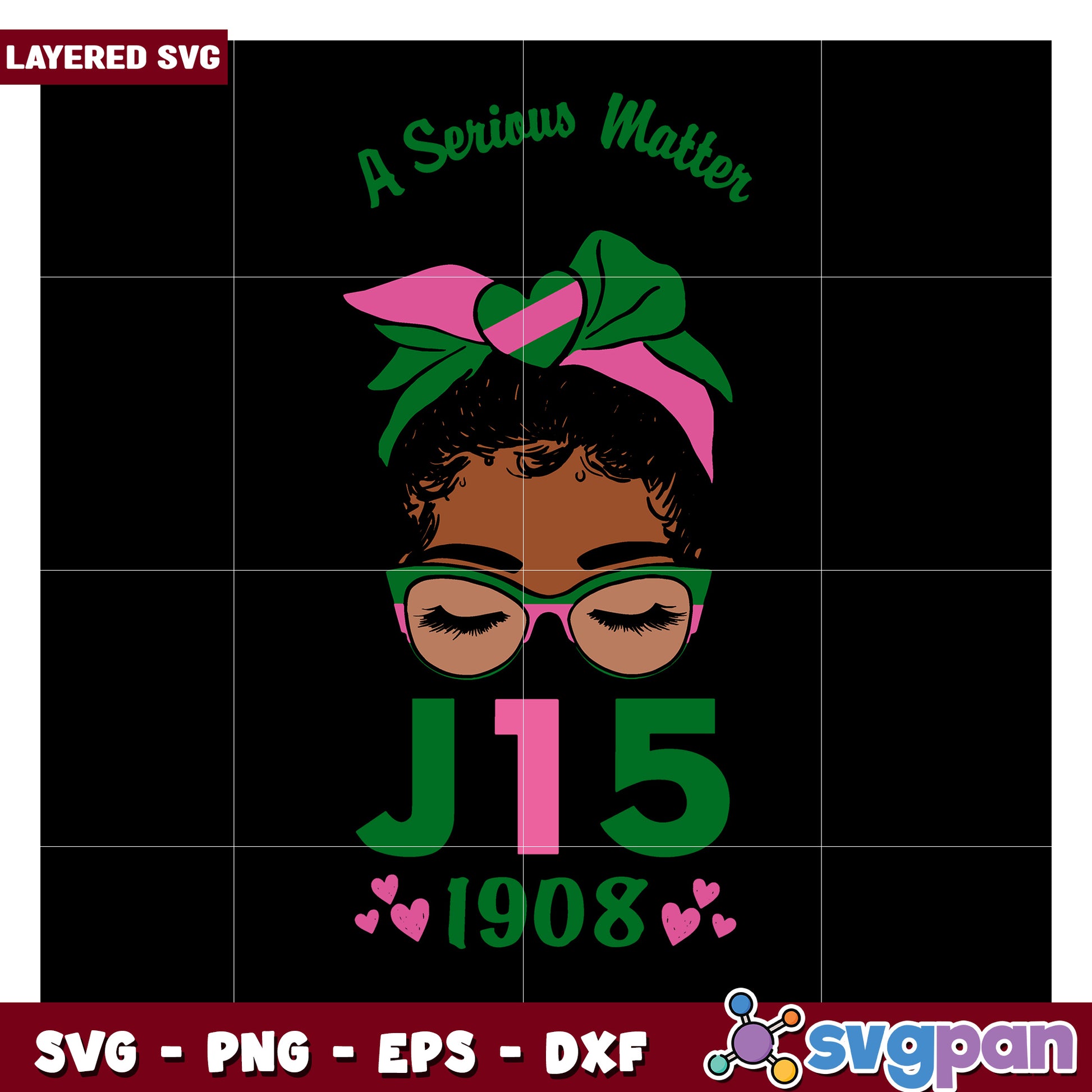 Layered SVG Girl With Glasses Design, A Serious Matter Quote SVG