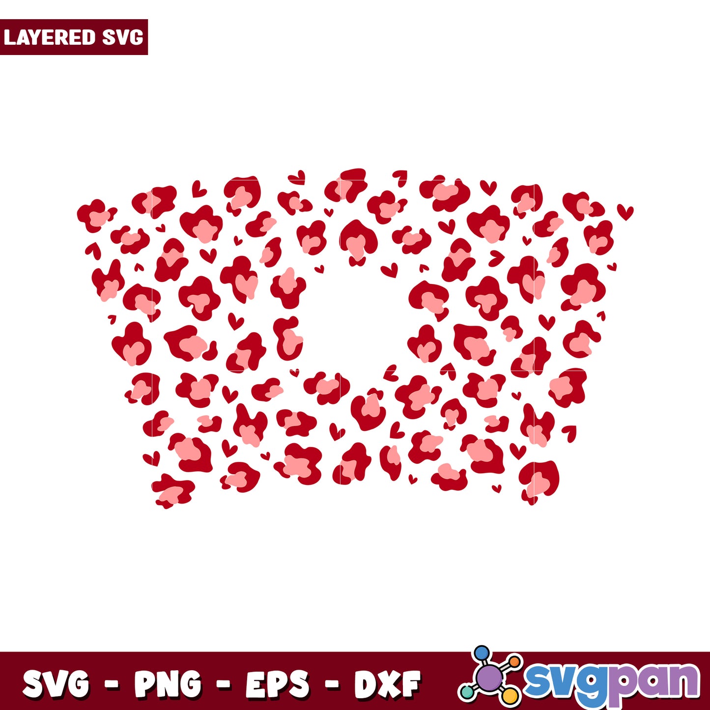 Layered SVG Heart Leopard Print Design for Crafting Projects, Perfect for DIY Gifts and Home Decor