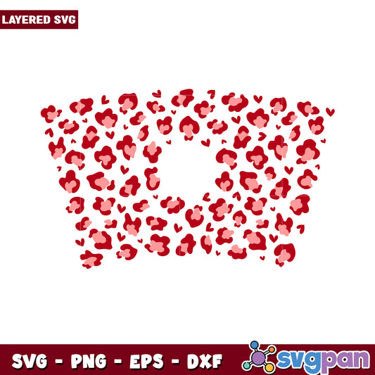 Layered SVG Heart Leopard Print Design for Crafting Projects, Perfect for DIY Gifts and Home Decor