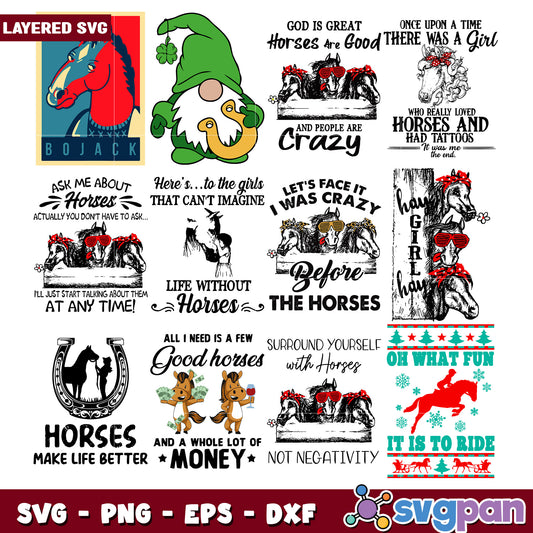 Layered SVG Horse Bundle