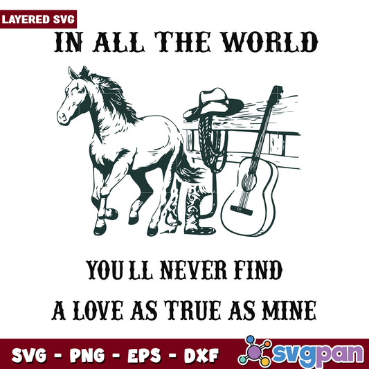 Layered SVG Horse Design, In All the World You’ll Never Find True Love