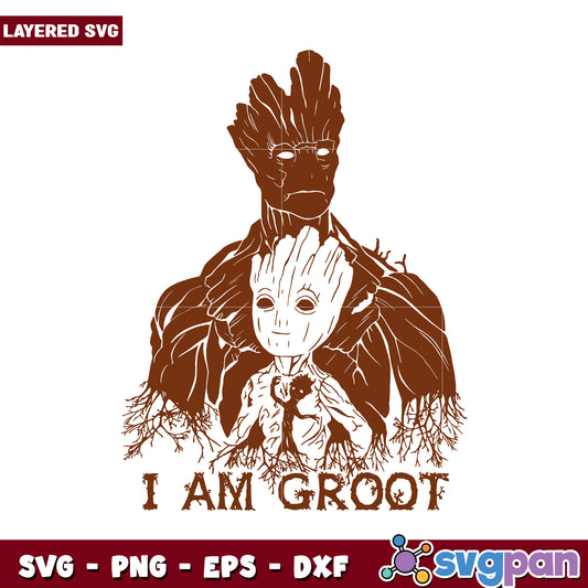Layered SVG I Am Groot Design for Craft Projects, Perfect for DIY