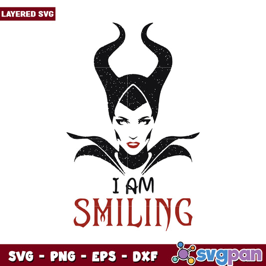 Layered SVG Maleficent Design, I Am Smiling Graphic Art Download