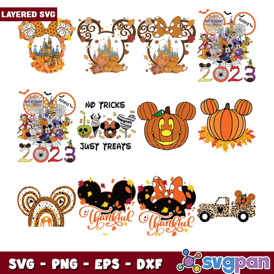 Layered SVG Mickey Halloween Bundle