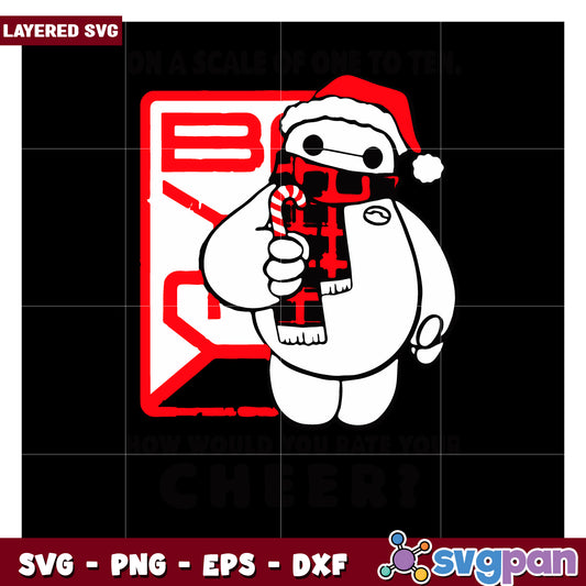Layered SVG Santa Character Illustration, festive design for projects