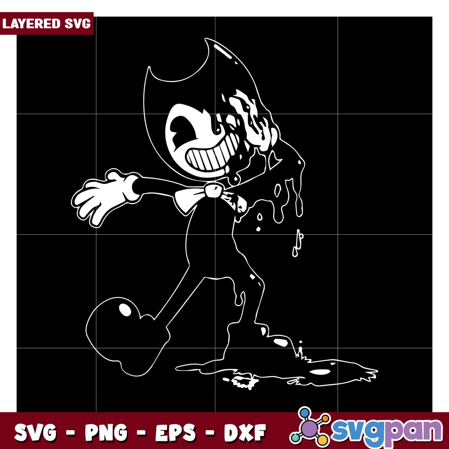 Layered SVG of Cartoon Character, Perfect for Crafts and Projects