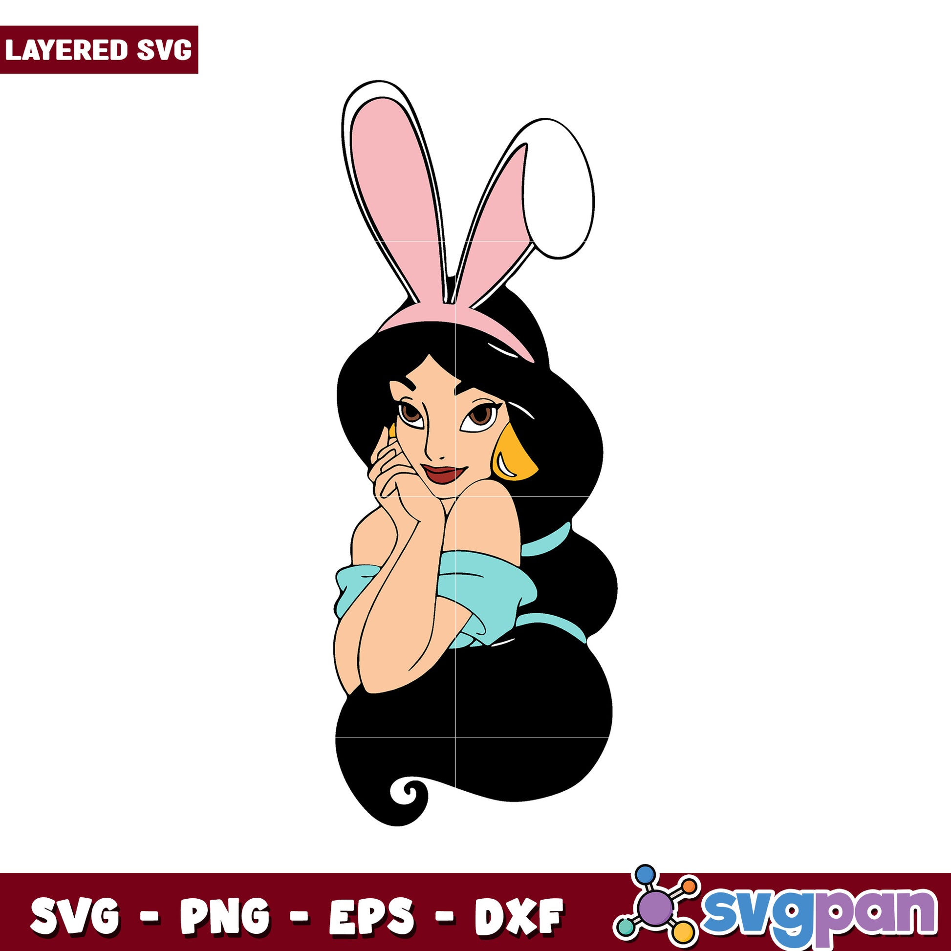 Layered SVG of a Character with Bunny Ears, Perfect for Crafting Projects