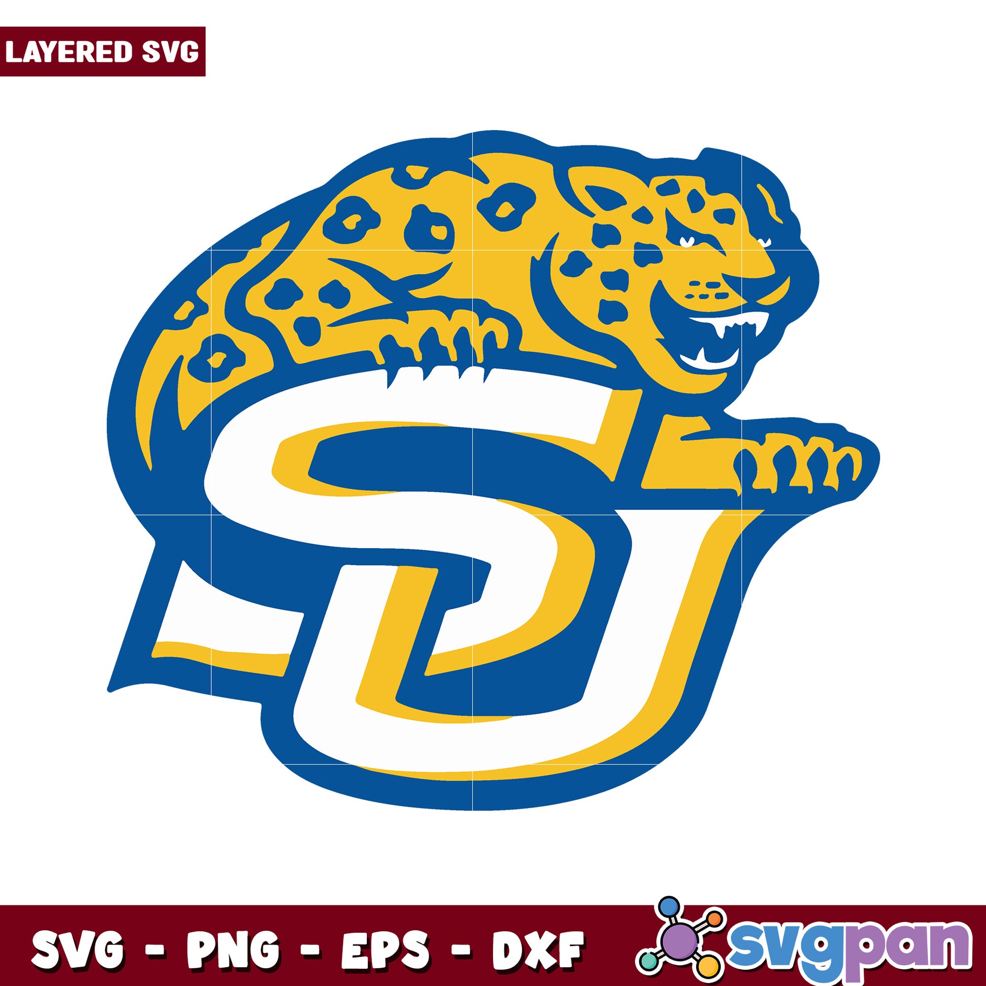 Layered SVG of a stylish leopard logo, perfect for crafts and designs