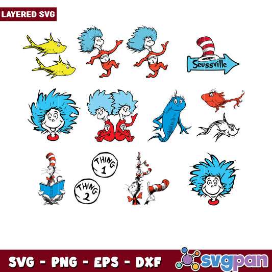 Layered Seussville SVG Bundle