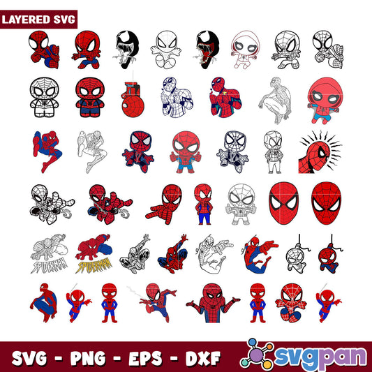 Layered SpiderMan SVG Bundle
