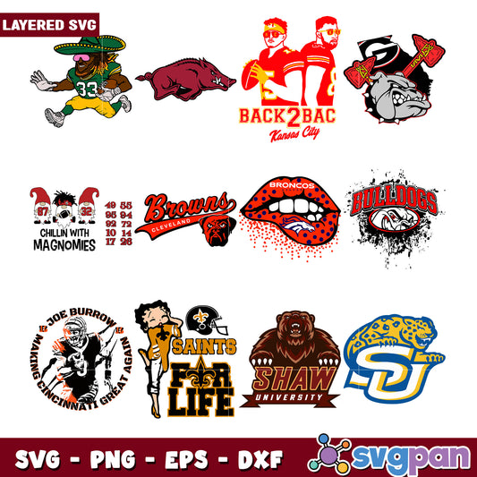 Layered Sports Logo Bundle SVG for Creative Projects