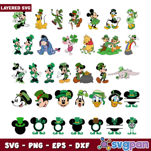Layered St Patricks Day Disney SVG Bundle