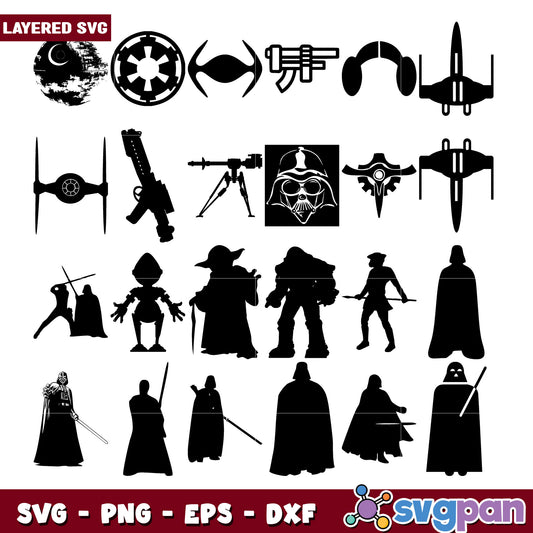 Layered Star Wars SVG Bundle for Crafting Projects