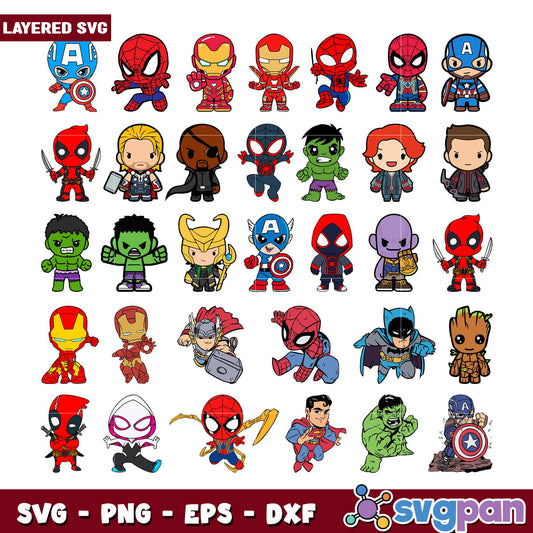 Layered Superhero SVG Bundle