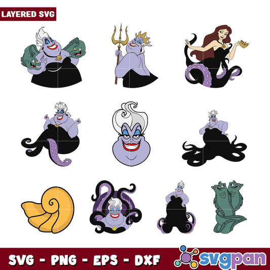Layered Ursula SVG Bundle for Crafting Projects